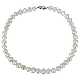 Autre Marque Freshwater Vintage White 9/12mm Perlenhalskette mit Magnetverschluss 43,5cm Weiß