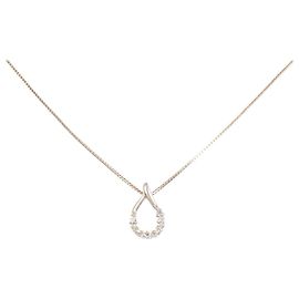 Autre Marque K10 Pink Gold Diamond Necklace Pink