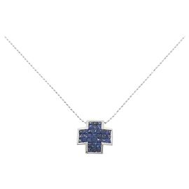 Autre Marque Collier Saphir Au750 Argenté