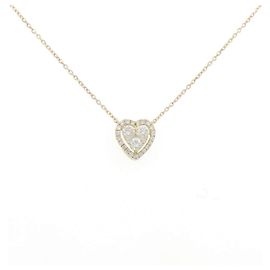 Autre Marque Collar de Corazón con Diamantes Au750 Dorado