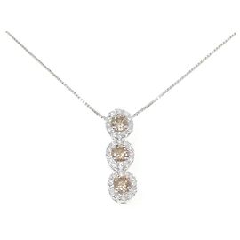 Autre Marque Colar de ouro branco Au750 e diamantes Prata