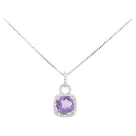 Autre Marque Collier en Améthyste et Diamants Au750 Violet