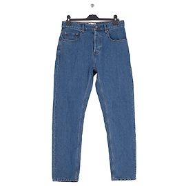 Autre Marque OCTOBRE Blaue Baumwolljeans mit hoher Taille gerader Schnitt 31 Blau