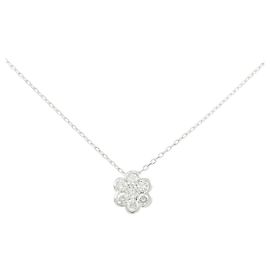 Autre Marque Collana Fiore di Diamanti Au750 Argento