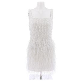 Autre Marque Robe blanche à perles White
