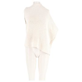 Poncho en maille blanc Joseph en coton Blanc