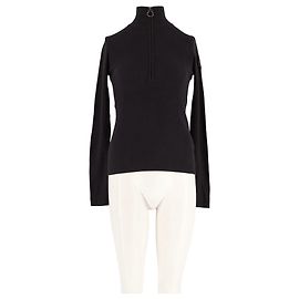 Pull à col roulé noir Fusalp avec fermeture éclair Noir