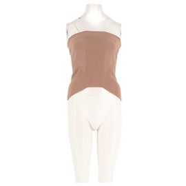 DKNY Bandeau Top beige Rippstrick Beige