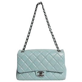 Chanel Bolsa Coco Soft Flap acolchoada em pele de cordeiro Duck egg 2014 Outro