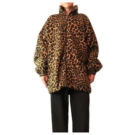 Balenciaga Brown leopard print fleece jacket - size S Brown