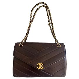 Chanel Medium Classic Envelope Flap Bag Braun Lammleder Dunkelbraun