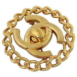 Spilla Chanel placcata in oro con logo Coco D'oro