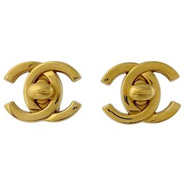 Chanel vergoldete Clip-Ohrringe Golden