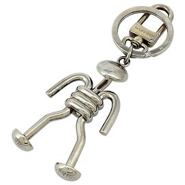 Louis Vuitton Portefeuille Mr. Nail Bag Charm Keyring Argento