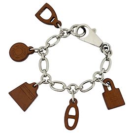 Hermès Hermes Amulette 5 Bag Charm Marrom Prata
