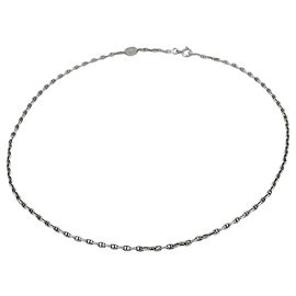 Hermès Hermes Sellier Round Sterling Silver 925 Necklace Silvery