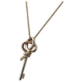 Autre Marque Collier pendentif Tiffany & Co. Knot Key en or rose Autre