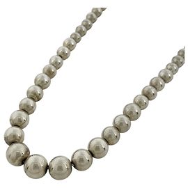 Autre Marque Tiffany & Co. Ball Chain Graduated Choker Halskette Silber