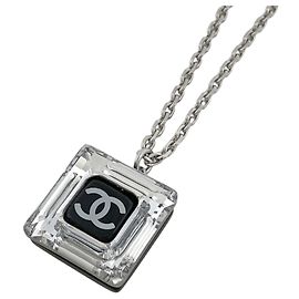 Collana Quadrata Chanel Coco Mark Nero Argento