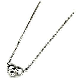 Colar Gucci em prata com design de coração Interlocking G Prata