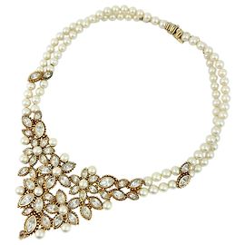Christian Dior Blumenhalskette Weiß
