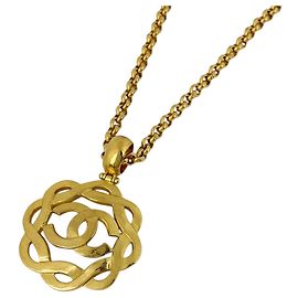 Chanel Gold Plated Necklace Golden