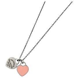 Autre Marque Tiffany & Co. Collar Return to Double Heart Plata Rosa