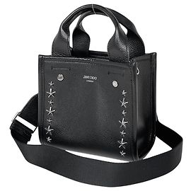 Sac à main 2-Way Jimmy Choo en cuir noir Noir
