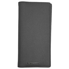Carteira longa de couro cinza Burberry Marrom