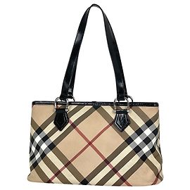 Bolso Tote Burberry con estampado Check Negro Beige
