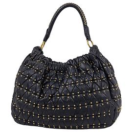 Bolsa de ombro Miu Miu em couro preto Preto
