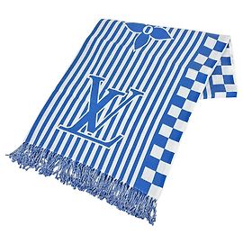 Estola de algodón azul y blanca Louis Vuitton Blanco Azul
