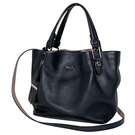 Tod's Black Leather 2-Way Shoulder Bag Black