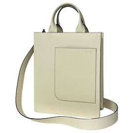 Sac cabas en cuir 2-Way Boxy Valextra Écru