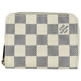 Porta-moedas Zippy Louis Vuitton em Damier Azur Branco