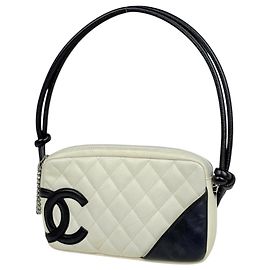 Borsa a tracolla Chanel Cambon Line in pelle bianca Bianco