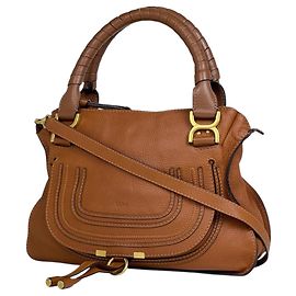 Sac à main en cuir 2-Way Chloé Marcie Marron