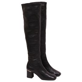 Céline Black Leather Over-the-Knee Boots Black