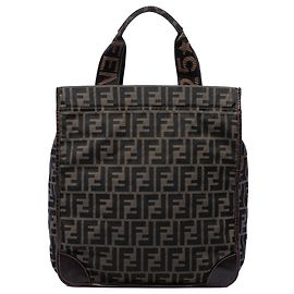 Fendi Brown Zucca Canvas Foldable Tote Brown