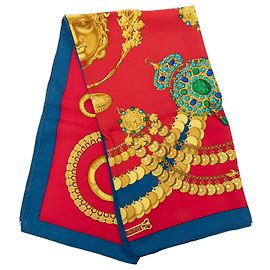 Pañuelo de seda Hermès Red Kosmima 90 Roja