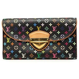 Louis Vuitton Black Takashi Murakami Monogram Multicolore Eugenie Wallet Black
