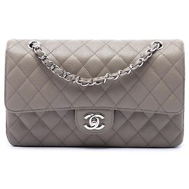 Chanel Brown Medium Classic Caviar Double Flap Marron Taupe
