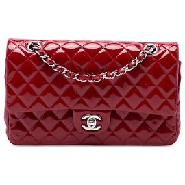 Chanel Red Medium Classic Patent Double Flap Rot
