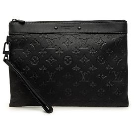 Louis Vuitton Black Monogram Shadow Pochette To Go Noir