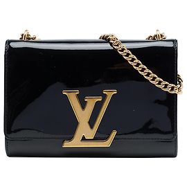 Louis Vuitton Black Vernis Louise Sliding Chain MM Noir