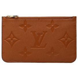 Louis Vuitton Brown Monogram Giant Empreinte Neverfull MM Täschchen Braun