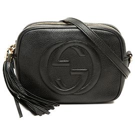 Gucci Soho Disco Crossbody em couro de bezerro preto Preto