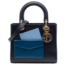Dior Blue Medium Calfskin Pockets Lady Dior Blu Blu navy