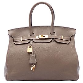 Hermès Brown Togo Birkin Retourne 35 Marrone Taupe