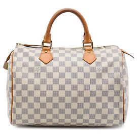 Louis Vuitton White Damier Azur Speedy 30 Bianco